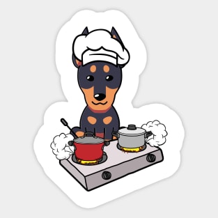 Funny Guard dog is cooking Sticker